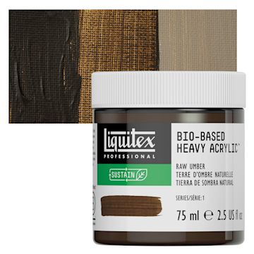 Open in modal - Liquitex Bio-Based Heavy Acrylic Paint - Raw Umber, 75 ml jar and swatch