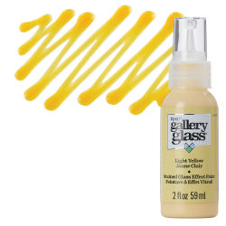 Gallery Glass Paint - Light Yellow, 2 oz swatch with bottle