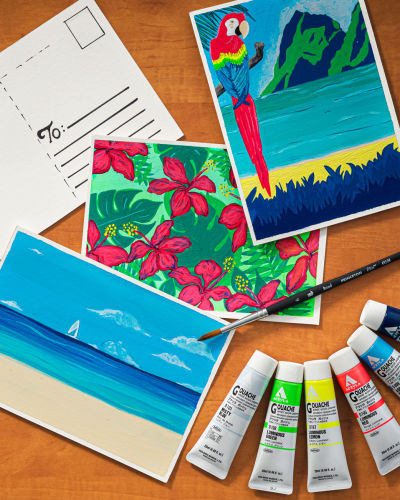 Gouache Painted Postcards - Project Ideas