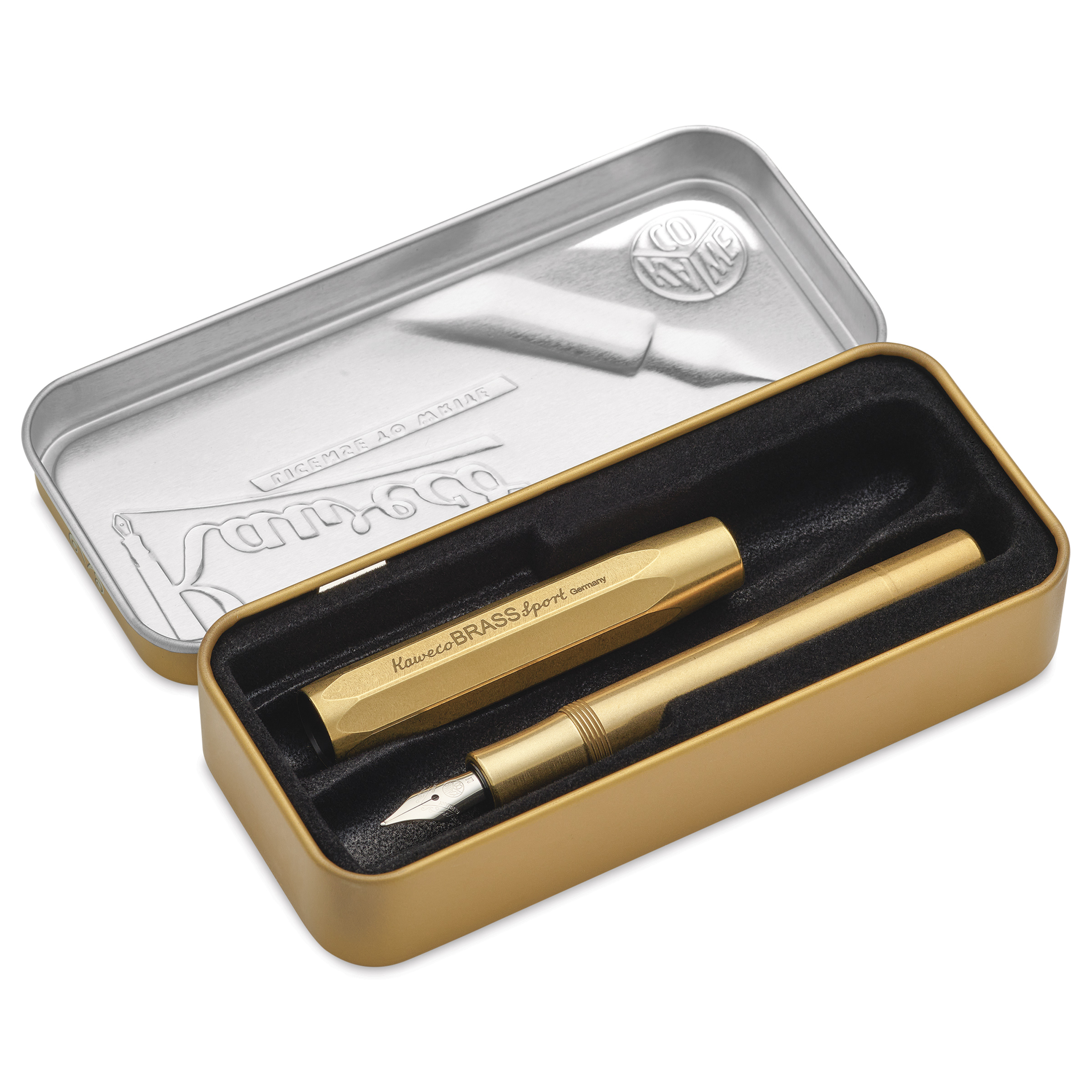 Kaweco Brass Sport Fountain Pen - Medium Nib, Blue Ink | BLICK Art