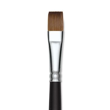 Open in modal - Old Holland Kolinsky Sable Brush - Bright, Long Handle, Size 14 close up