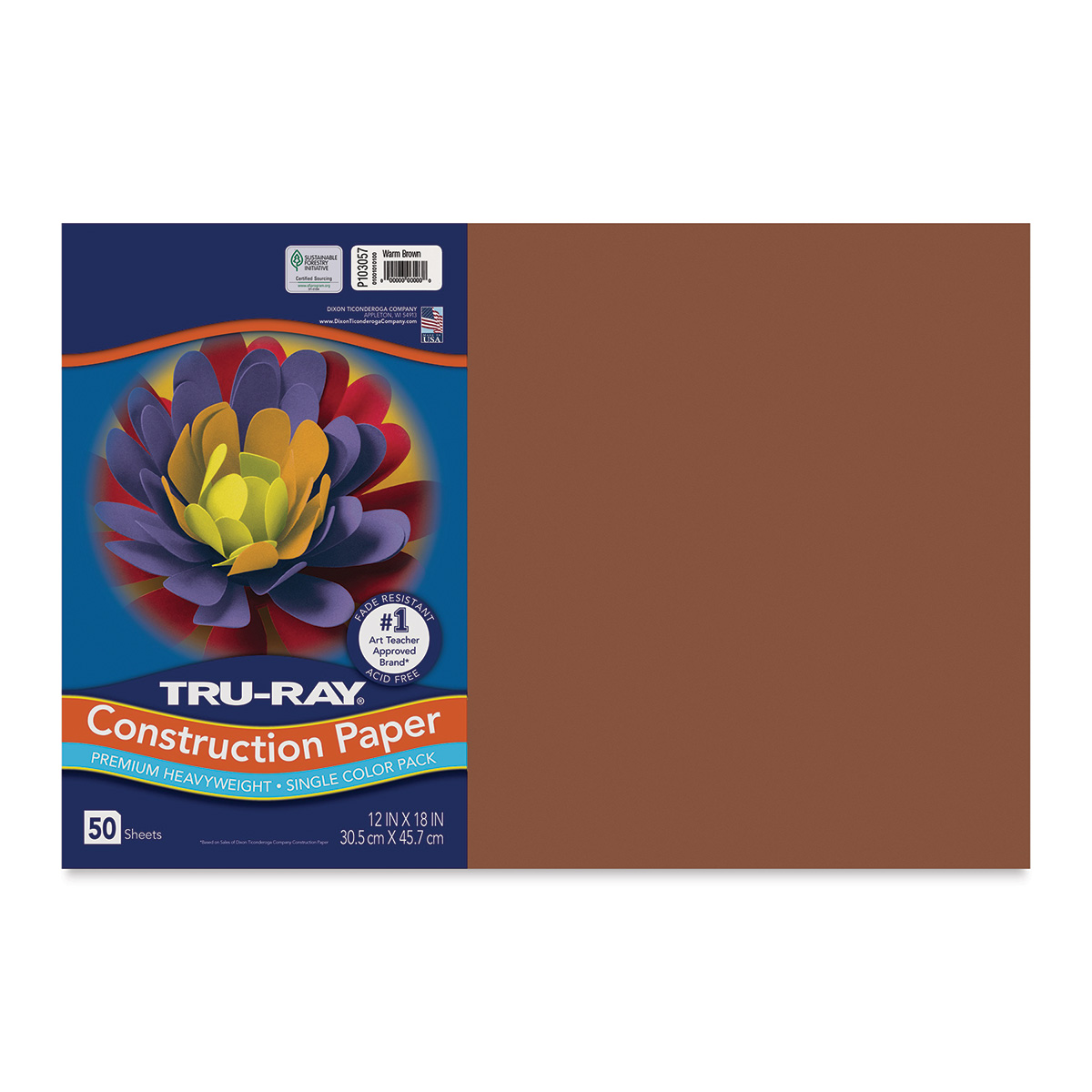 Pacon Tru-Ray Construction Paper - 9 x 12, Assorted Warm Colors, 50  Sheets 