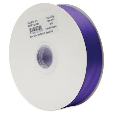 Open in modal - Morex Recycled Double Faced Satin Ribbon - Regal Purple, 1-1/2" x 100 yd, at an angle