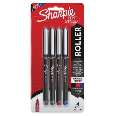 Sharpie Rollerball Pens - Assorted Colors, Pkg of 4, 0.5 mm