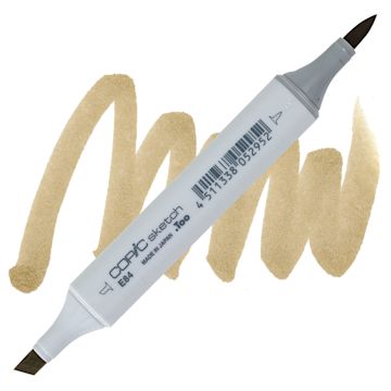Open in modal - Copic Sketch Marker - Khaki E84 marker and swatch