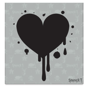 Stencil1 Stencil - Dripping Heart, 5-3/4" x 6"