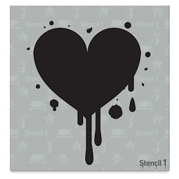 Open in modal - Stencil1 Stencil - Dripping Heart, 5-3/4" x 6"