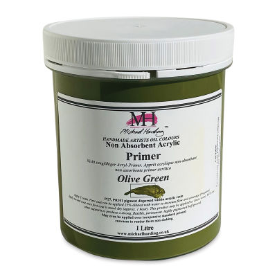 Michael Harding Non-Absorbent Acrylic Primer - Olive Green, 1 Liter, Jar
