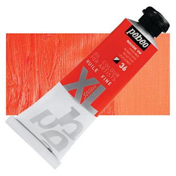 Open in modal - Pebeo XL Studio Oil Paint - Vivid Red, 37 ml Tube and swatch