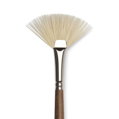 Winsor & Newton Artists' Oil Synthetic Hog Brush - Fan, Size 6, Long Handle (close-up)
