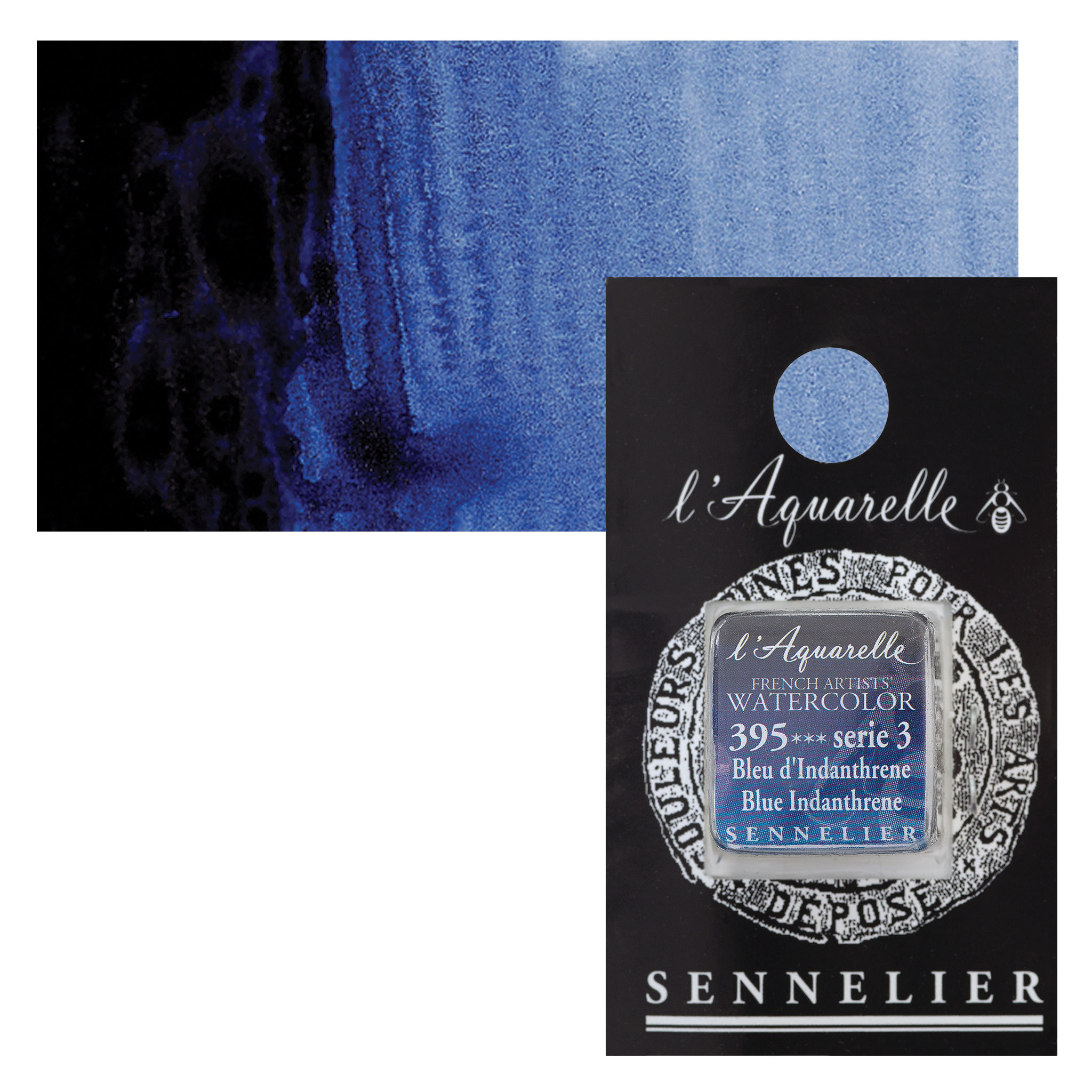 Sennelier French Artists' Watercolor - Blue Indanthrene, Half Pan