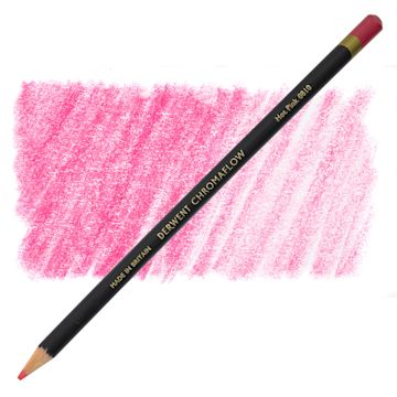 Open in modal - Derwent Chromaflow Colored Pencil - Hot Pink, swatch and pencil