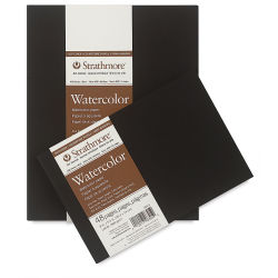 Strathmore Softcover 400 Series Watercolor Art Journal - Two sizes shown front view with label