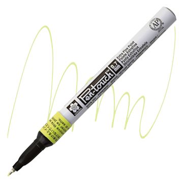 Open in modal - Sakura Pen-Touch Paint Marker - Extra Fine Tip, Fluorescent Yellow marker and swatch