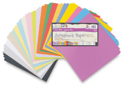 Pacon Scrapbook Paper - Assorted color sheets in fan with label