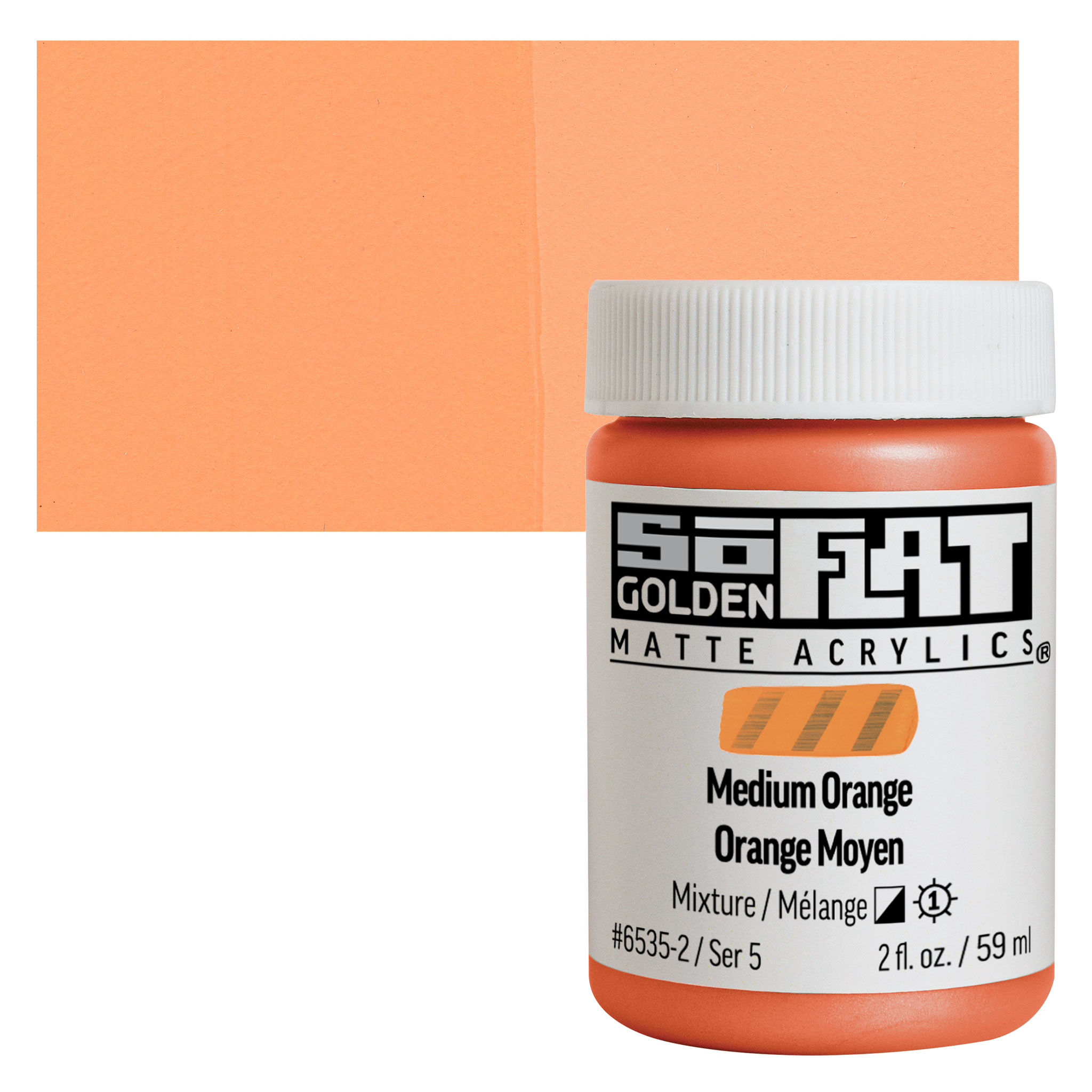 Golden SoFlat Matte Acrylic 2 oz Fluorescent Orange