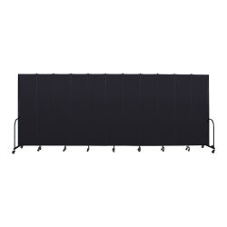 Screenflex Portable Room Dividers - 8 ft x 21 ft, Charcoal, 11 Panel