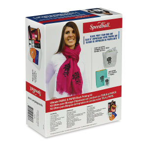 Speedball Ultimate Fabric and Paper Block Printing Kit - Angled view of package