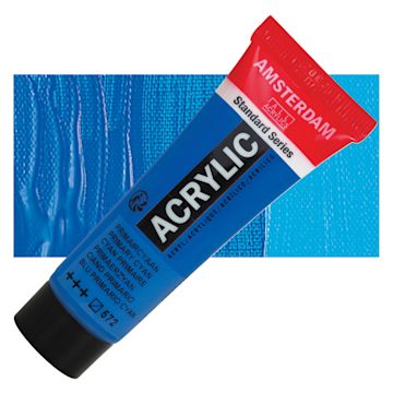 Open in modal - Amsterdam Standard Series Acrylic - Primary Cyan, 20 ml Tube and swatch