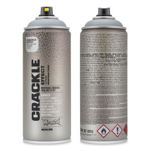 Montana Crackle Effect Spray - Squirrel Grey, 11 oz (Front and back of spray can)