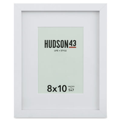 Hudson 43 Gallery Frame - White, 8" x 10", Easel Back (Front of frame)