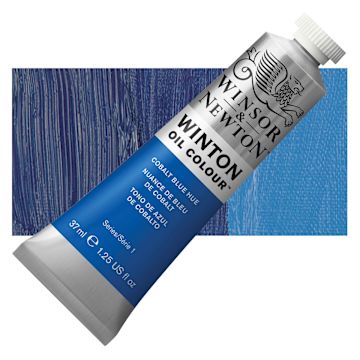 Open in modal - Winsor & Newton Winton Oil Color - Cobalt Blue Hue, 37 ml tube and swatch