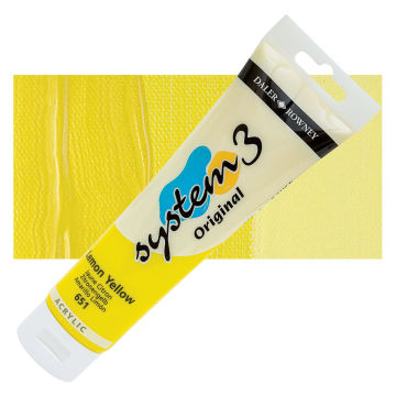 Daler-Rowney System3 Acrylic - Lemon Yellow, 150 ml tube