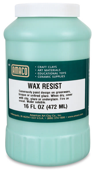 Amaco Wax Resist - Front of 16 oz bottle shown