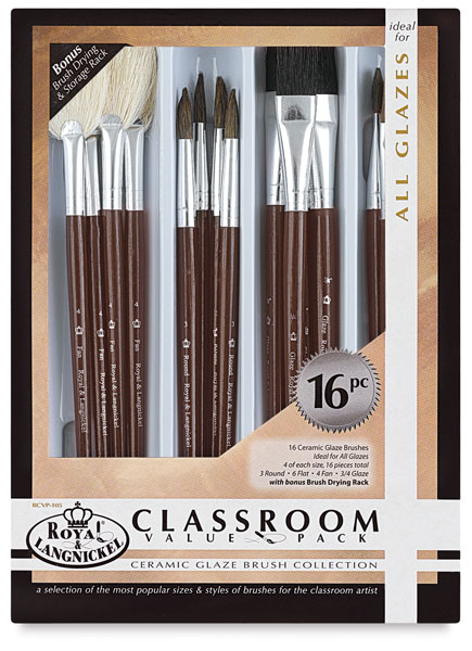 Royal & Langnickel Ceramic Glaze Brushes Classroom Value Pack