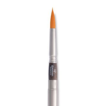Open in modal - Escoda Barroco Toray Gold Synthetic Travel Brush - Round, Size 12, close-up