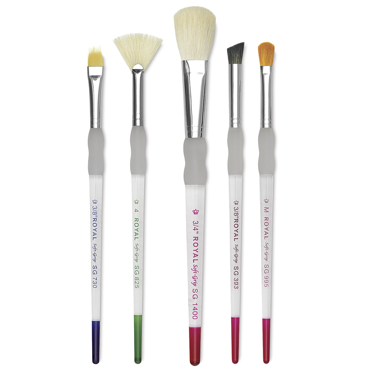 Royal & Langnickel Soft Grip White Taklon Brush Set | BLICK Art