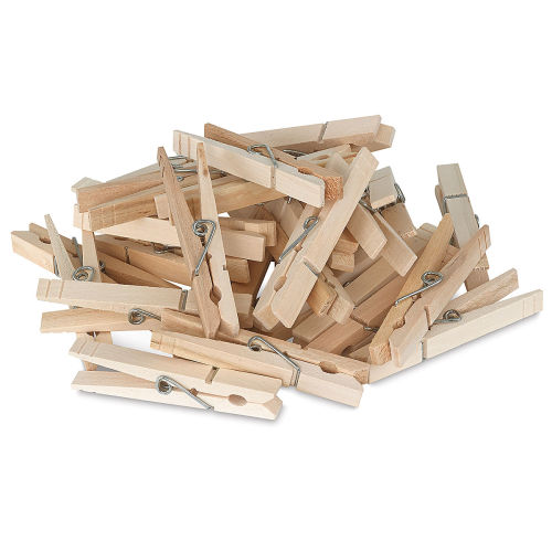 50 Mini Clothespins Natural Wood