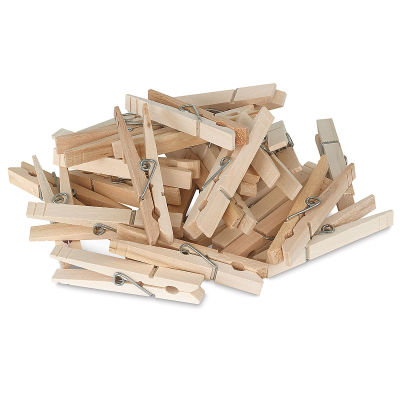Creativity Street Wooden Spring Clothespins - Large clothespins shown in pile