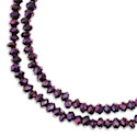 John Bead Crystal Lane Rondelle Bead Strands - Purple, Opaque, Iris, 7"
