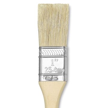 Open in modal - Blick Economy White Bristle Brush - Gesso, 1" close up