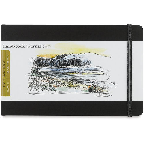 Travelogue Drawing Book, Square 5-1/2 x 5-1/2, Ivory Black Artist Journal