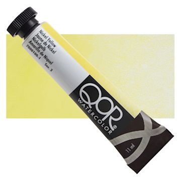 Open in modal - QoR Modern Watercolor - Nickel Yellow, 11 ml tube and swatch