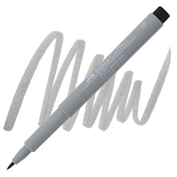 Open in modal - Faber-Castell Pitt Artist Pen - Cold Gray III, Brush Nib pen and swatch
