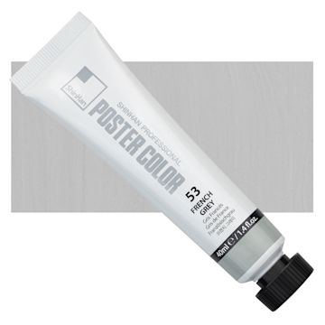Open in modal - ShinHan Professional Poster Color Paint - French Grey, 40 ml tube and swatch