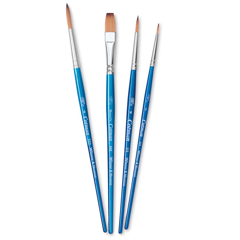 Winsor & Newton Cotman Watercolor Brush Set - Set B, Set of 4, Short ...