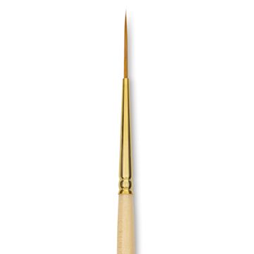 Open in modal - Silver Brush Silver Kolinsky Red Sable Brush - Short Handle, Script Liner, Size 2/0, close-up