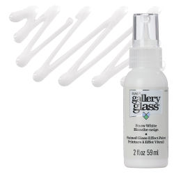 Gallery Glass Paint - Snow White, 2 oz swatch with bottle
