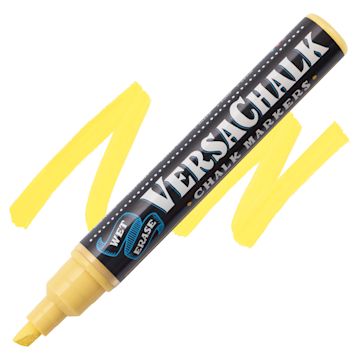 Open in modal - VersaChalk Wet Erase Liquid Chalk Marker - Classic Buttercream Yellow, 5 mm, swatch and marker