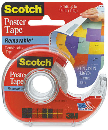 Removable Poster Tape - Side view of dispenser and package