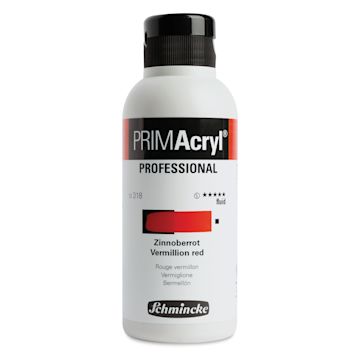 Open in modal - Schmincke Primacryl Professional Fluid Acrylic - Vermilion Red, 250 ml bottle