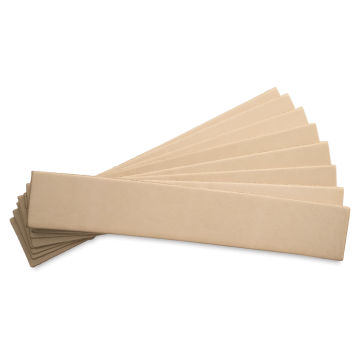 Realeather Leather Bookmarks - 1-1/4" x 7", Pkg of 8, fanned out