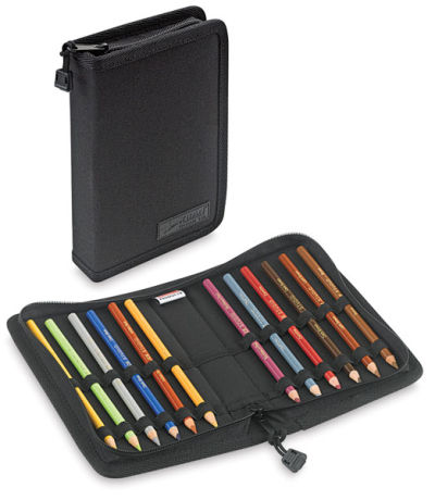 Tran Deluxe Pencil Cases - 2 24 pc cases shown, one closed, one open with pencils (not included)