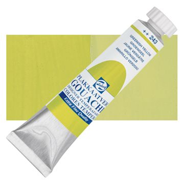 Open in modal - Royal Talens Gouache - Greenish Yellow, 20 ml tube and swatch