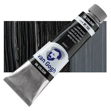 Open in modal - Van Gogh Oil Paint - Lamp Black, 40 ml tube and swatch