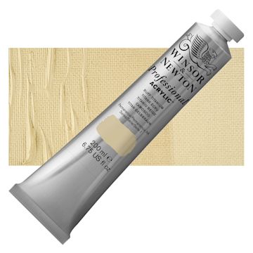 Open in modal - Winsor & Newton Professional Acrylic Paint - Buff Titanium, 200 ml tube and swatch